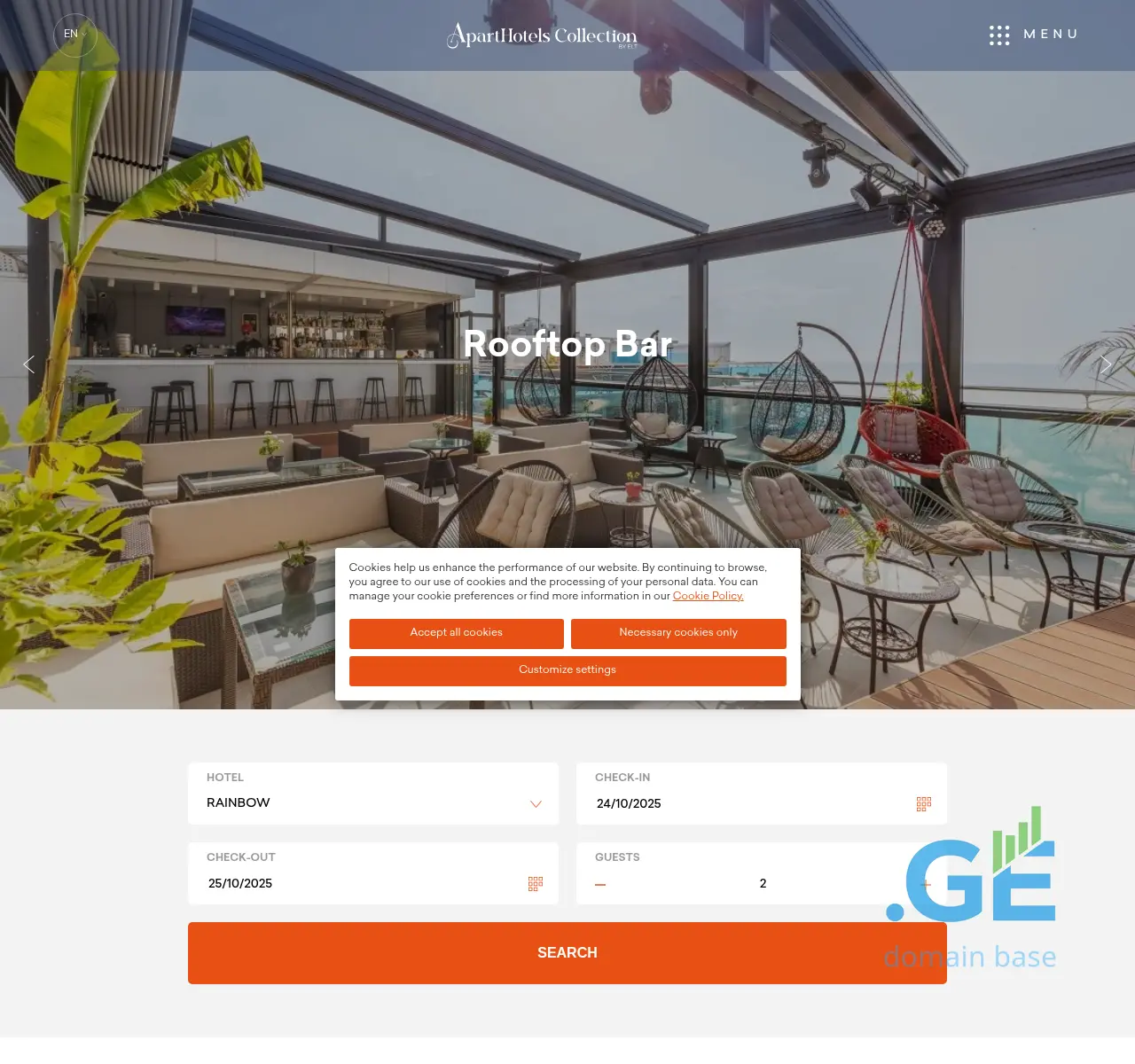 Screenshot of the site aparthotelscollection.ge