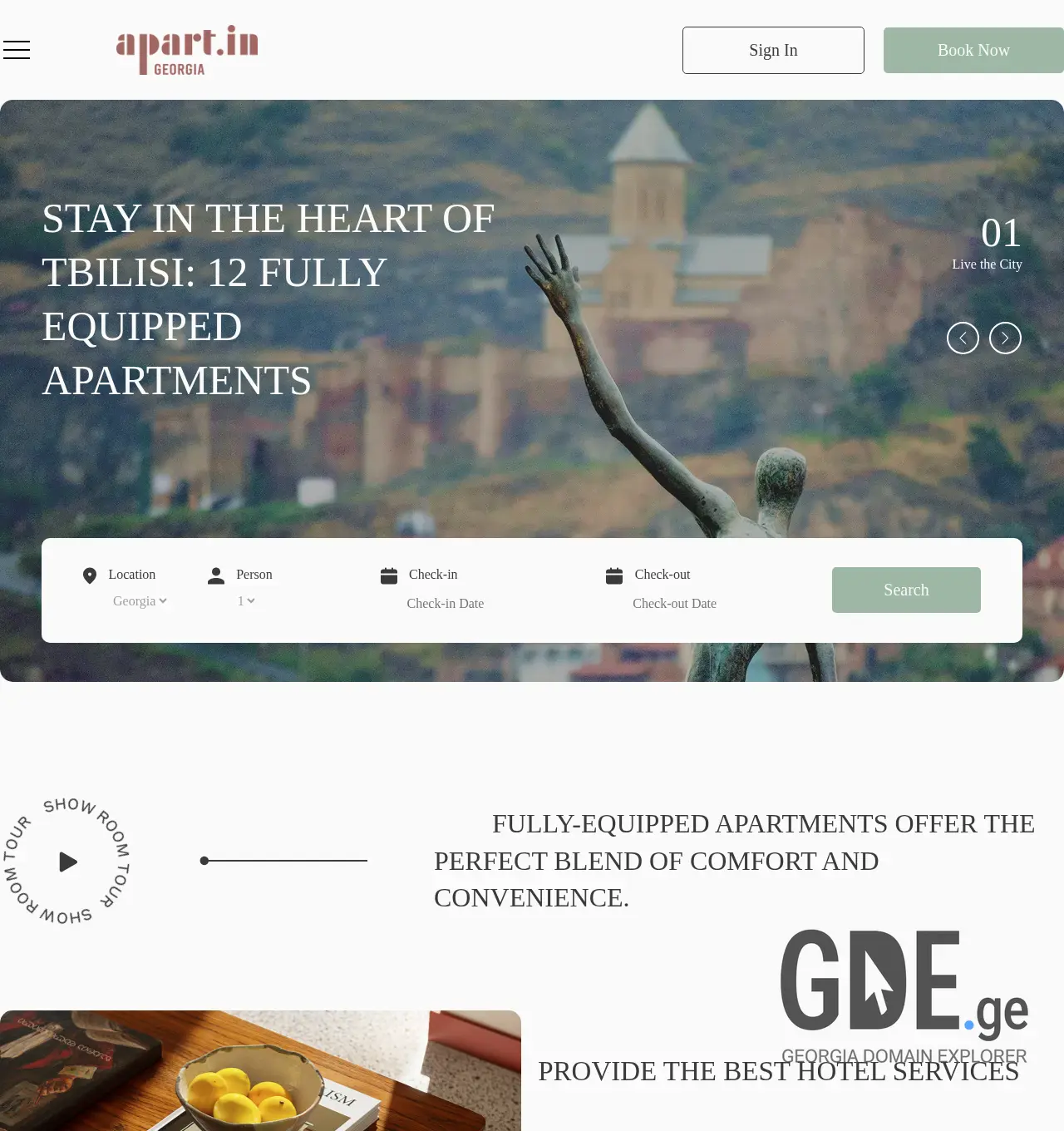 Screenshot of the site apartin.ge at 2025-12-07