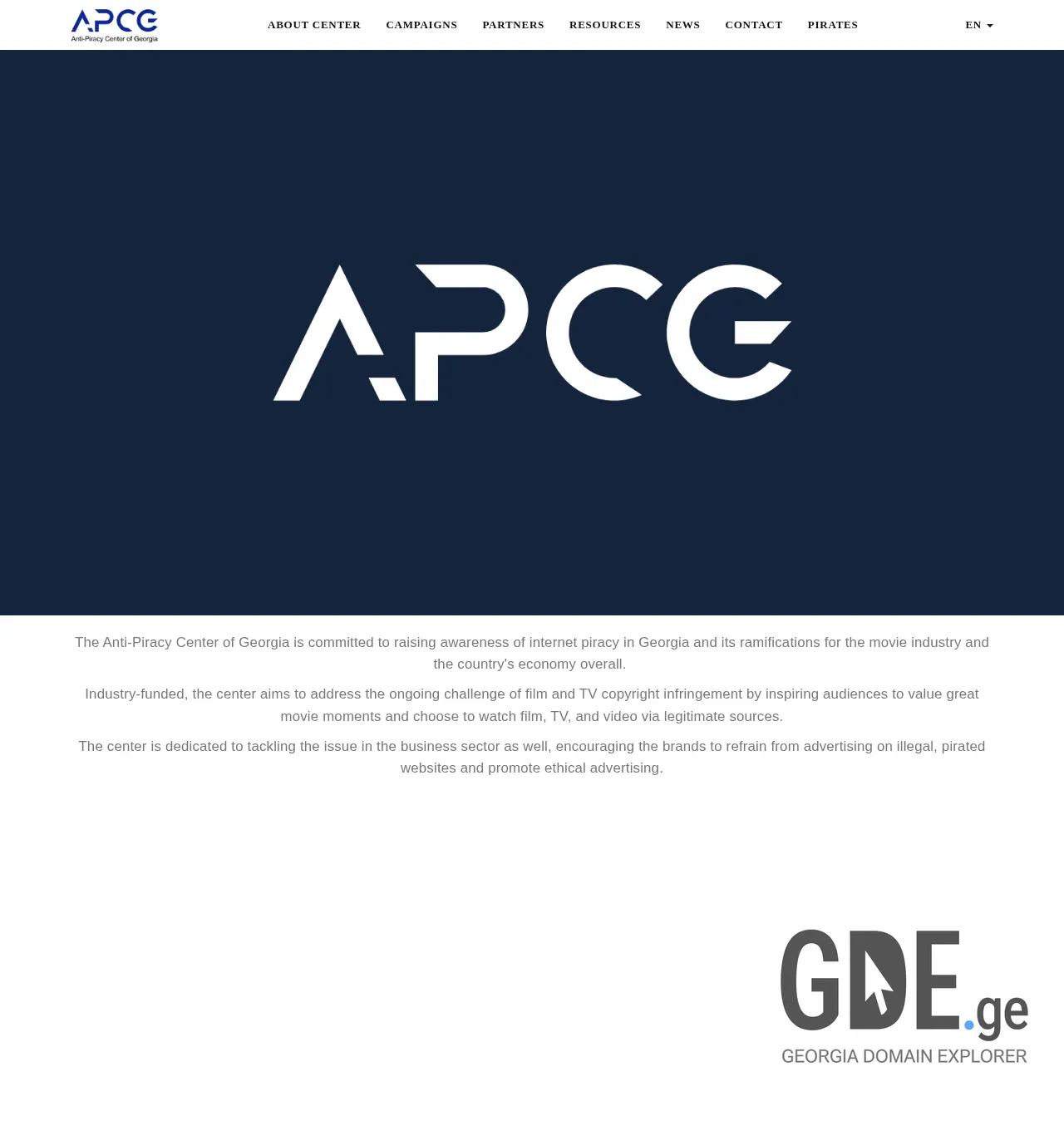 Screenshot of the site apcg.ge at 2025-11-30