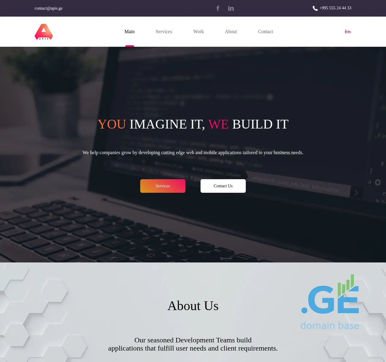 Screenshot of the site apis.ge at 2025-11-23