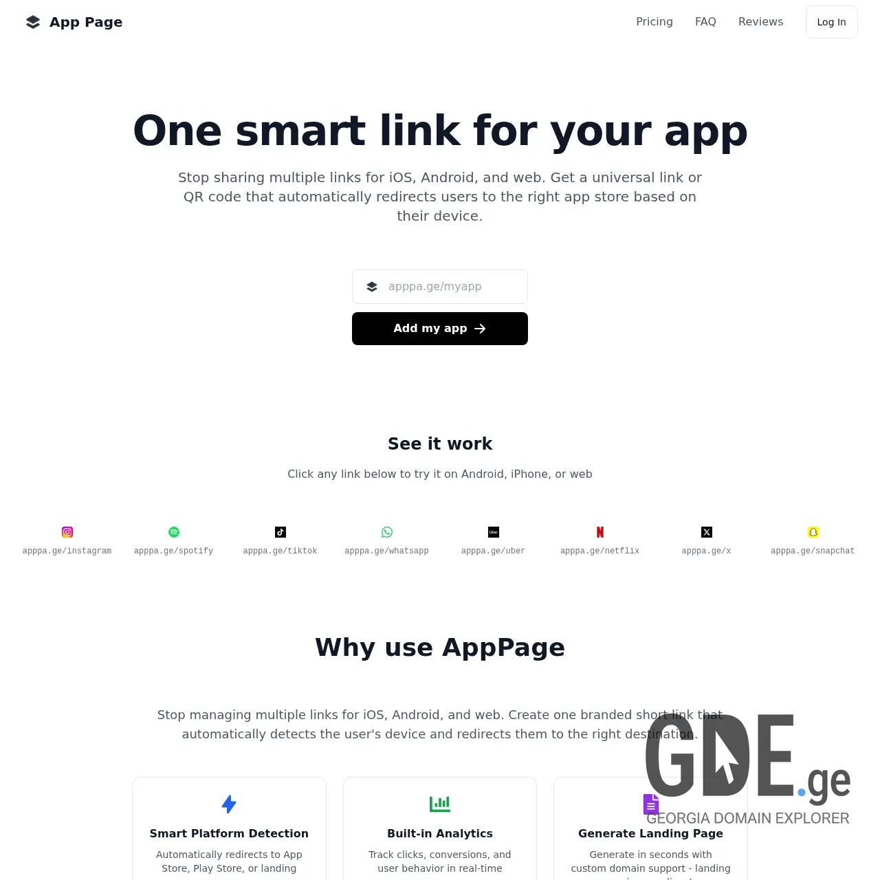 Screenshot of the site apppa.ge at 2025-12-08