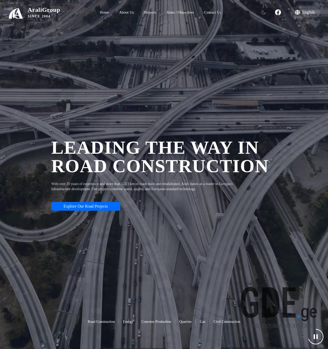 Screenshot of the site araligroup.ge at 2025-11-30