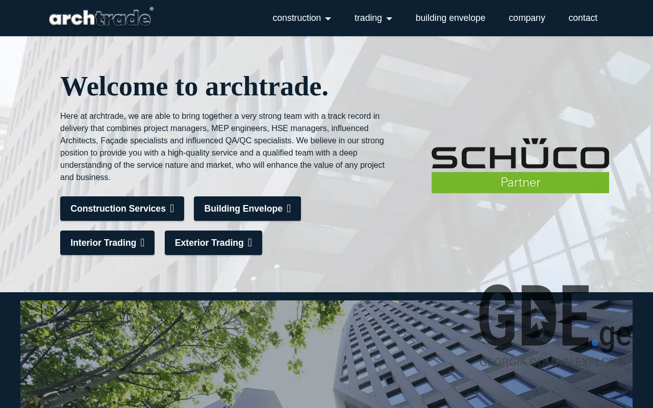 Screenshot of the site archtrade.ge at 2025-11-28
