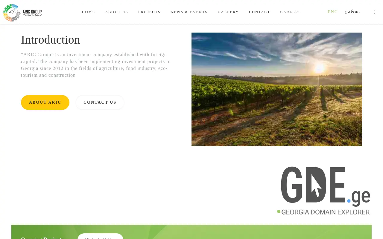 Screenshot of the site aric.ge at 2025-11-28