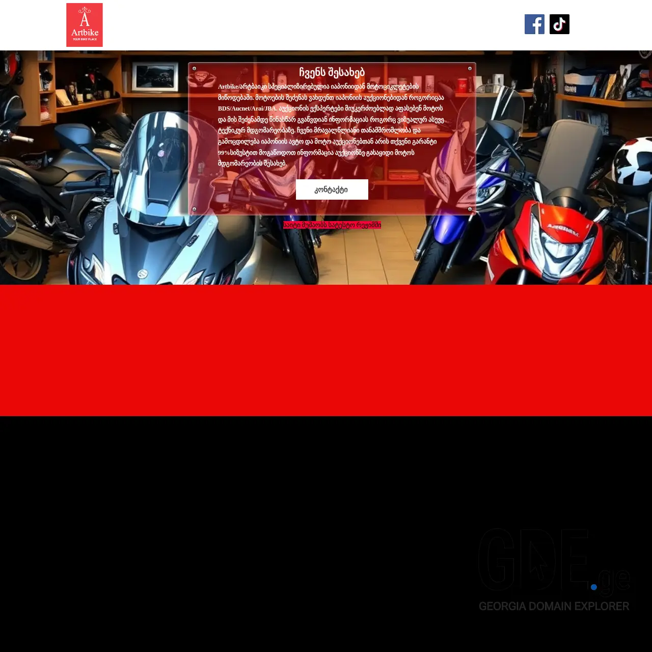 Screenshot of the site artbike.ge at 2025-12-15