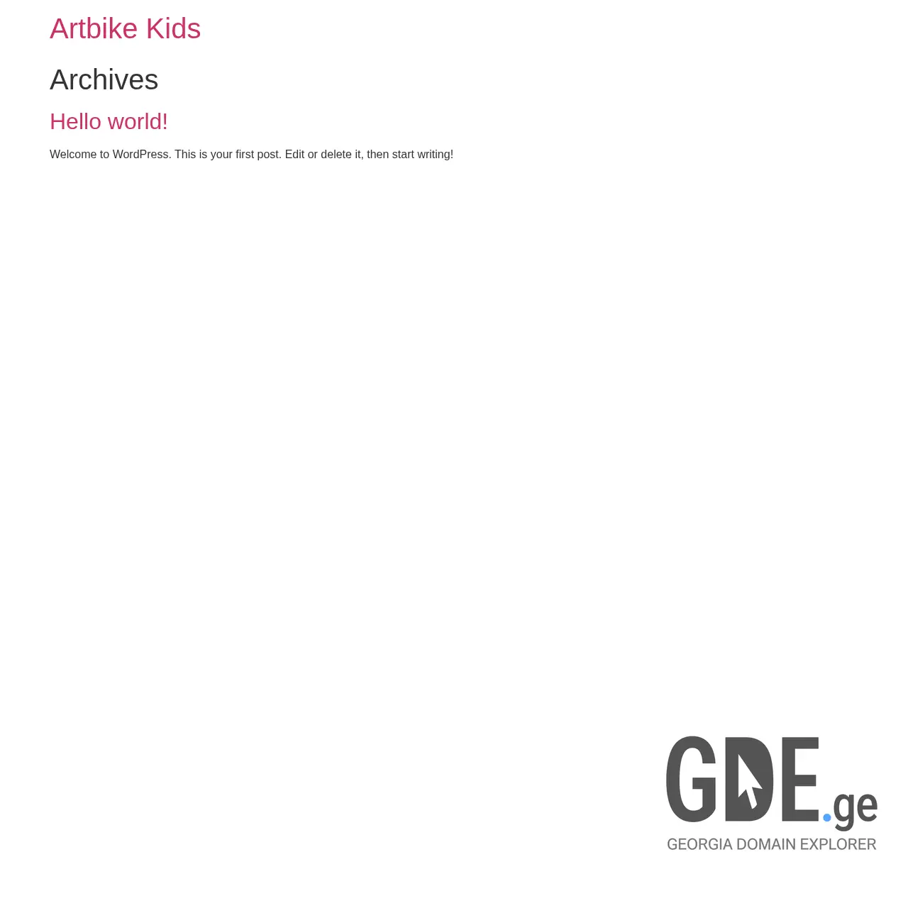 Screenshot of the site artbikekids.ge at 2026-02-06