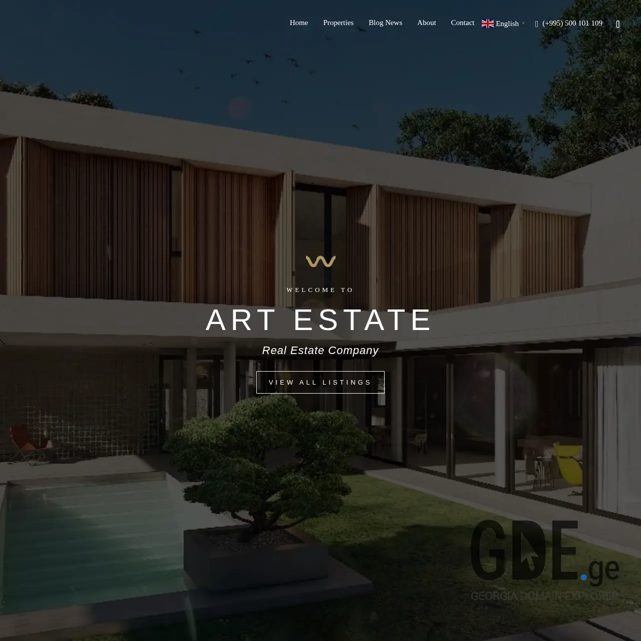 Screenshot of the site artestate.ge at 2025-12-08