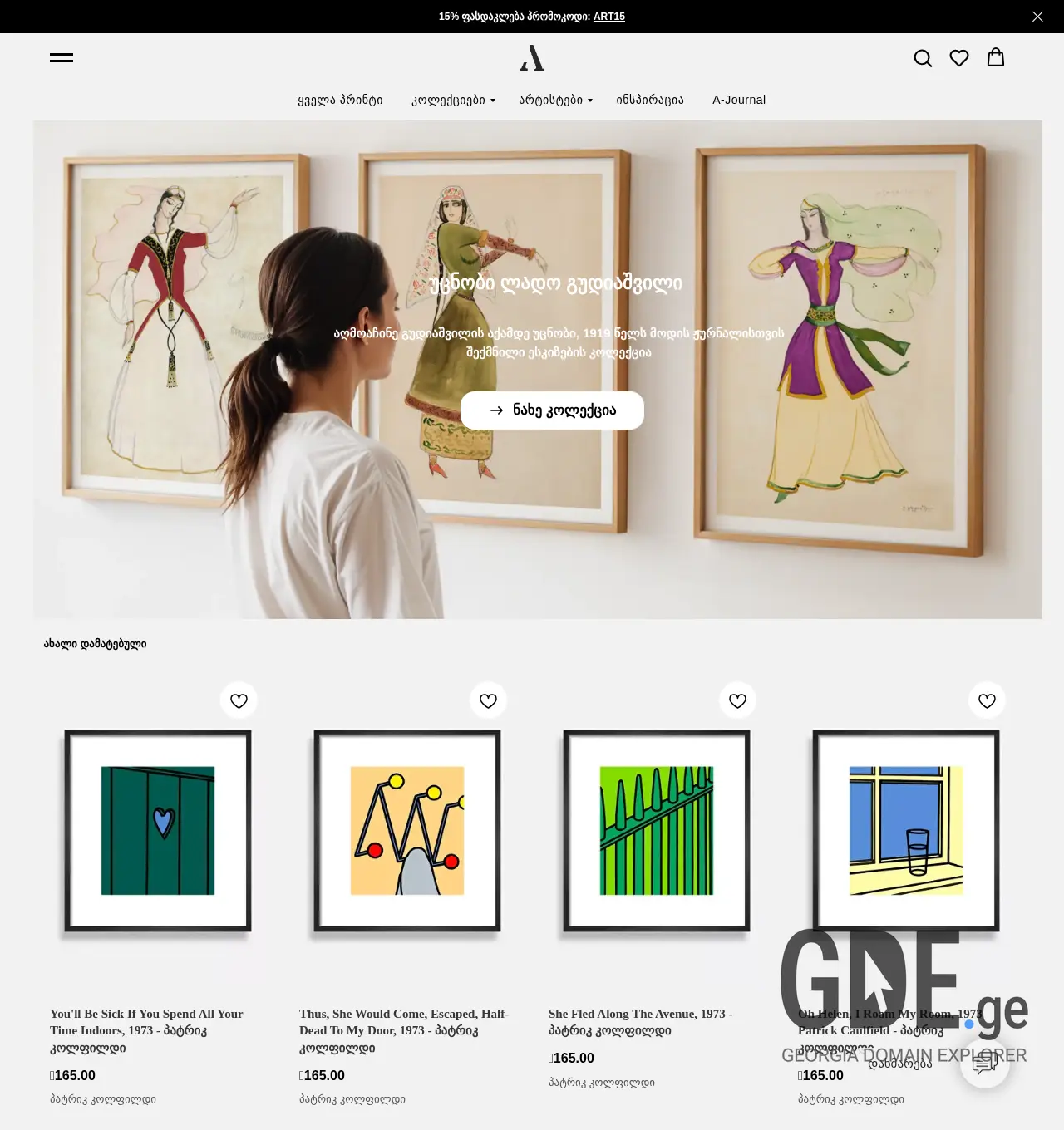 Screenshot of the site artio.ge at 2025-11-30