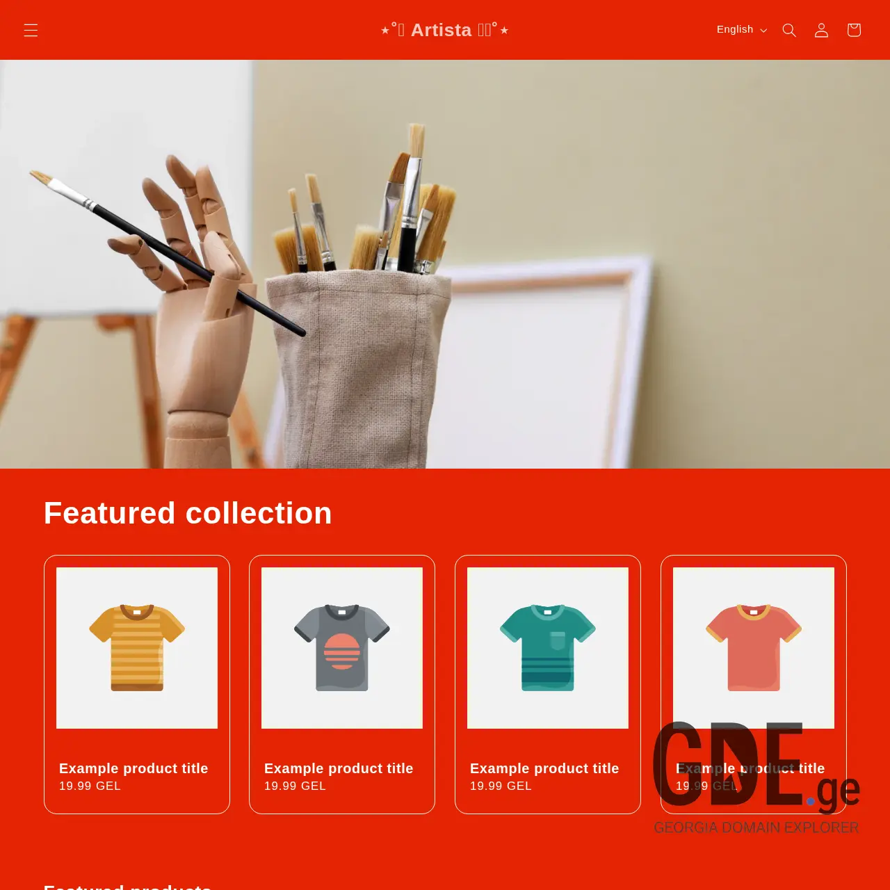 Screenshot of the site artista.ge at 2026-02-12