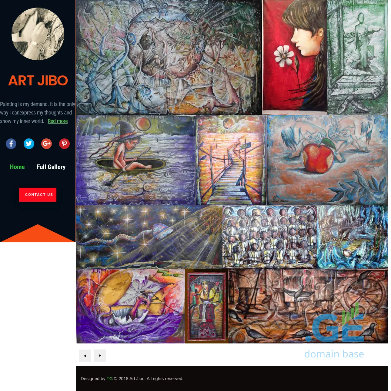 Screenshot of the site artjibo.ge
