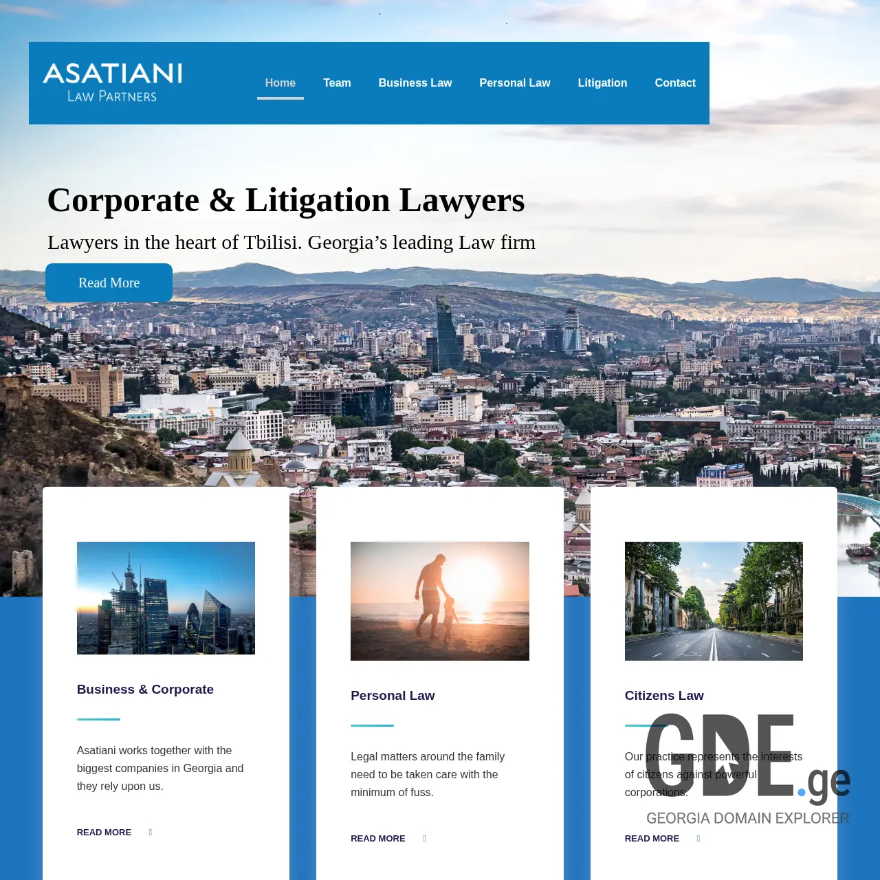 Screenshot of the site asatiani-law.ge at 2025-12-15
