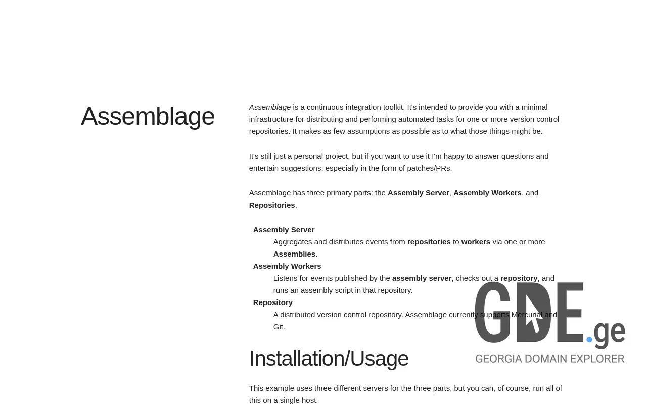 Screenshot of the site assembla.ge at 2025-11-28