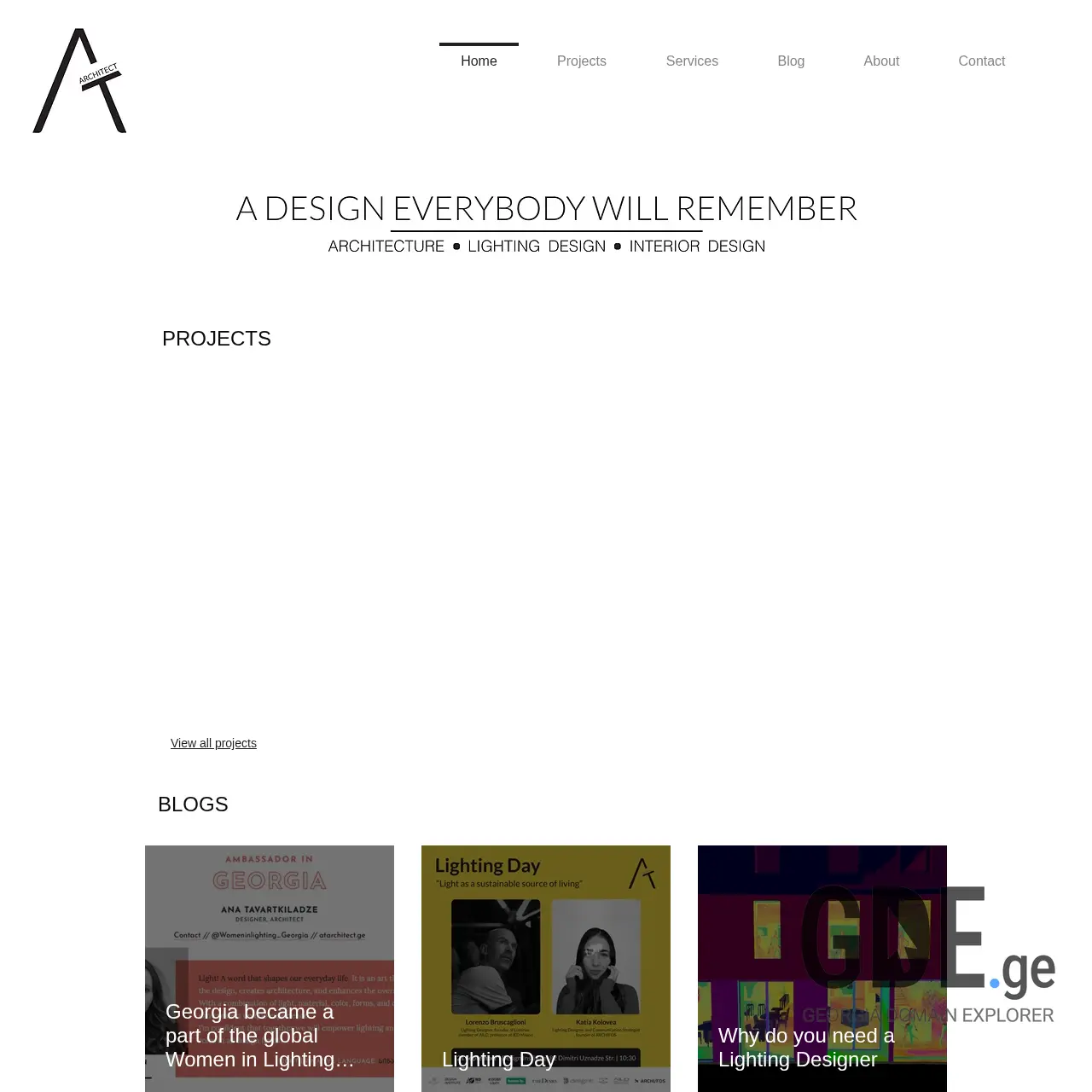 Screenshot of the site atarchitect.ge at 2025-12-08