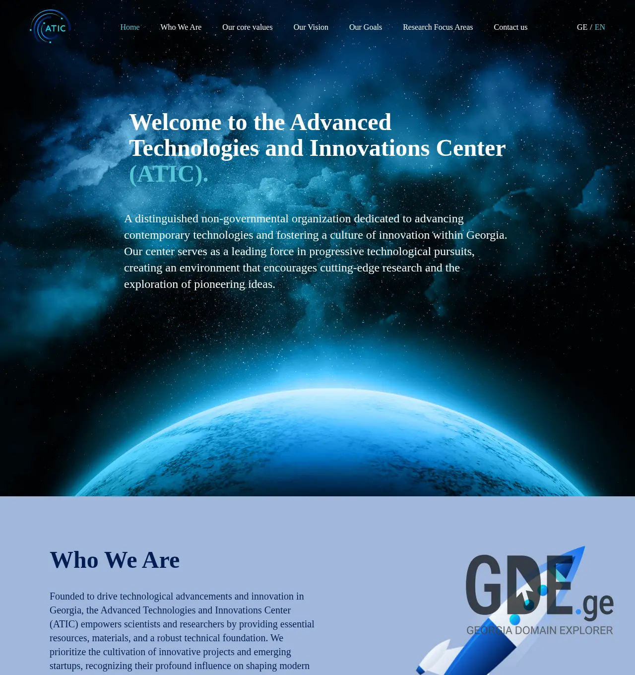 Screenshot of the site atic.ge at 2025-11-29