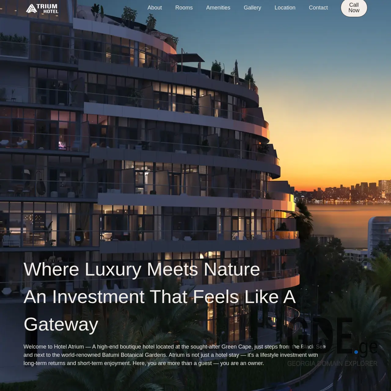 Screenshot of the site atriumhotel.ge at 2025-12-08