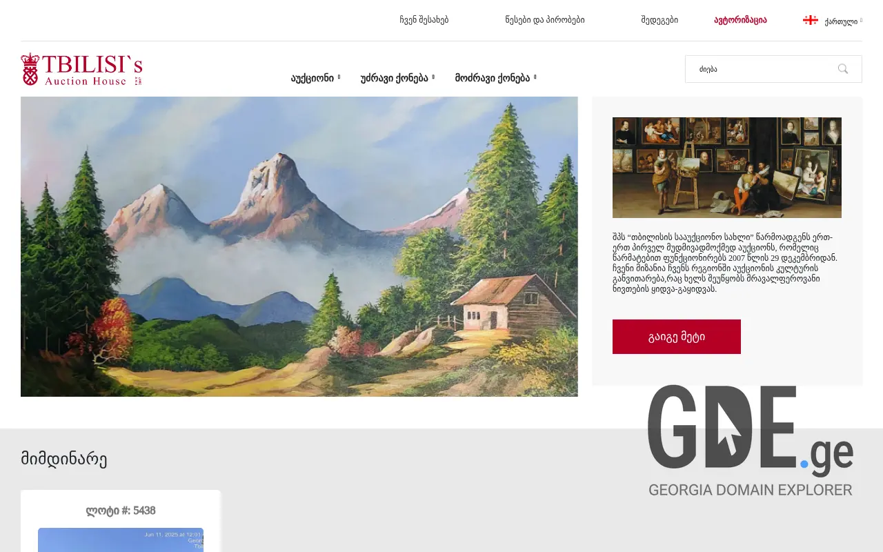 Screenshot of the site auctionhouse.ge at 2025-11-28