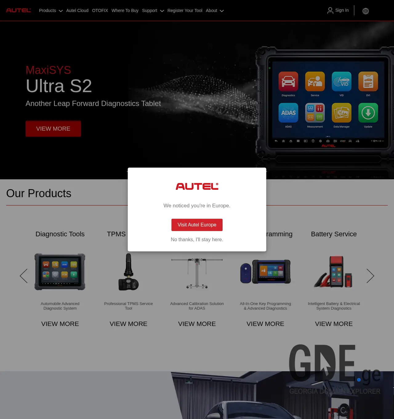 Screenshot of the site autel.ge at 2025-11-30