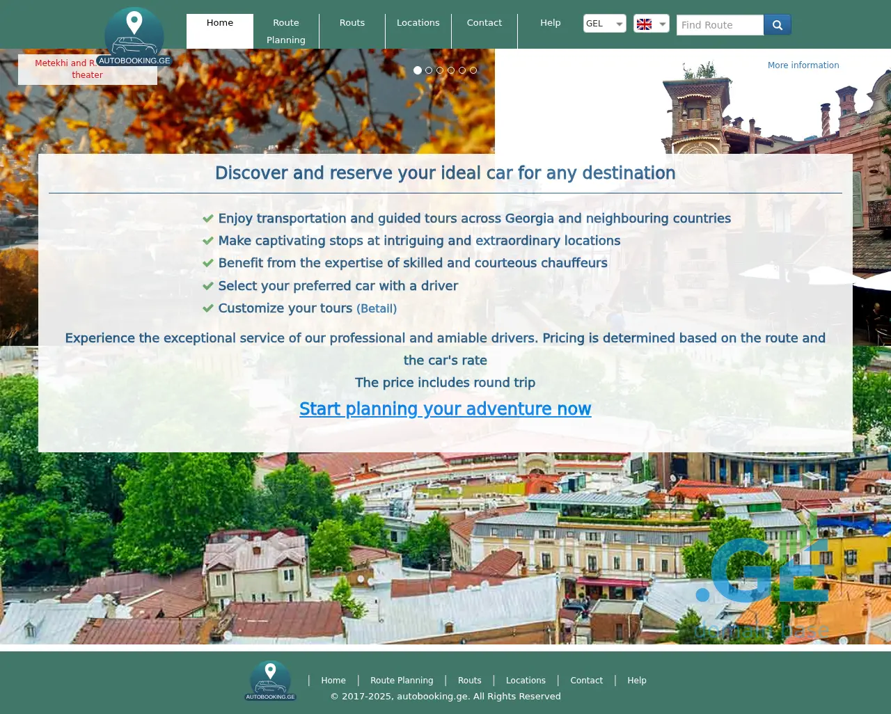 Screenshot of the site autobooking.ge at 2025-10-03