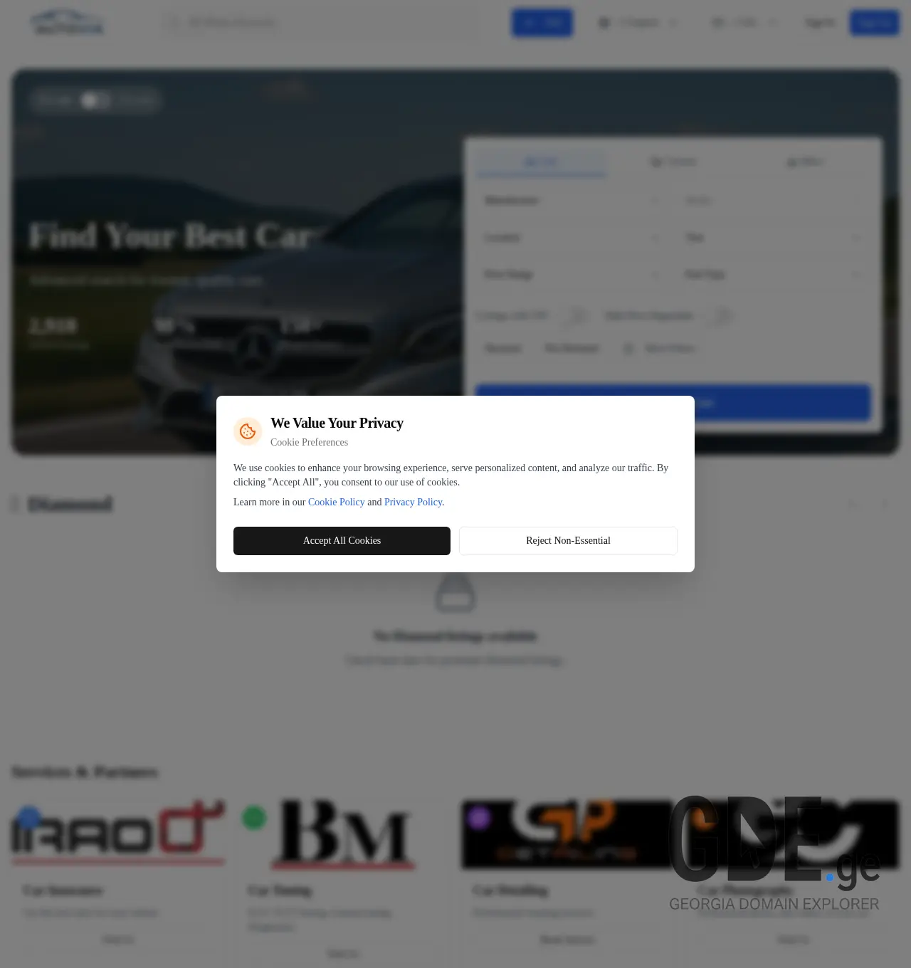 Screenshot of the site autovia.ge at 2025-12-06