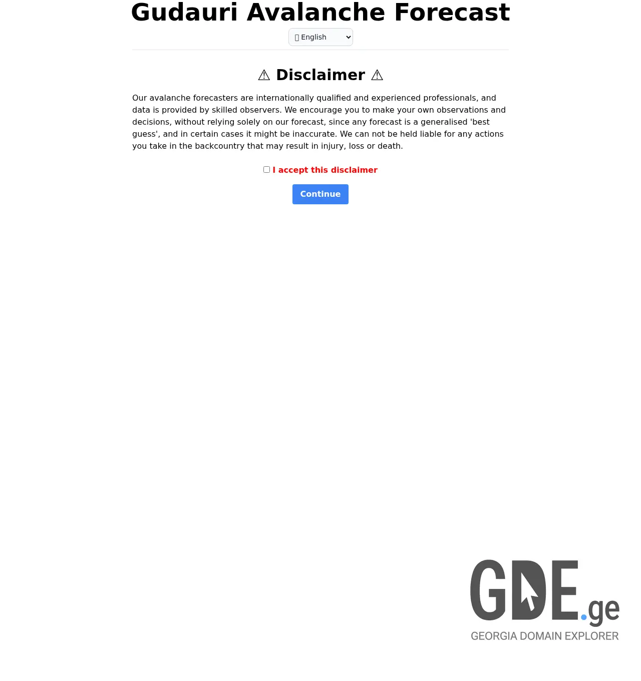 Screenshot of the site avalanche.ge at 2025-12-07