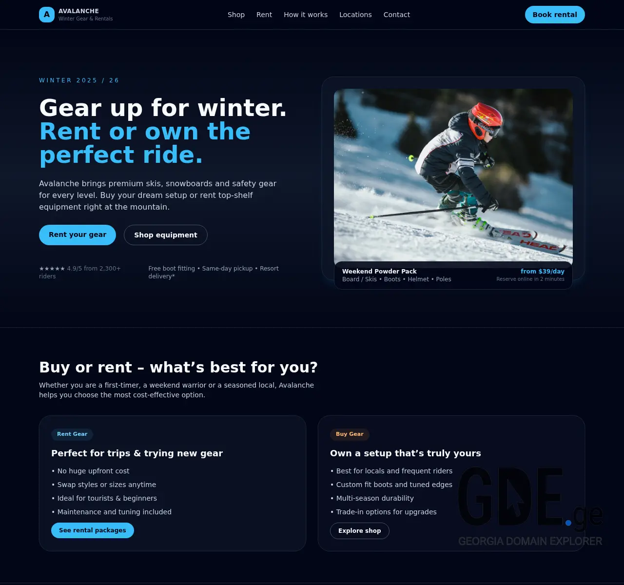 Screenshot of the site avalanchestore.ge at 2025-11-25