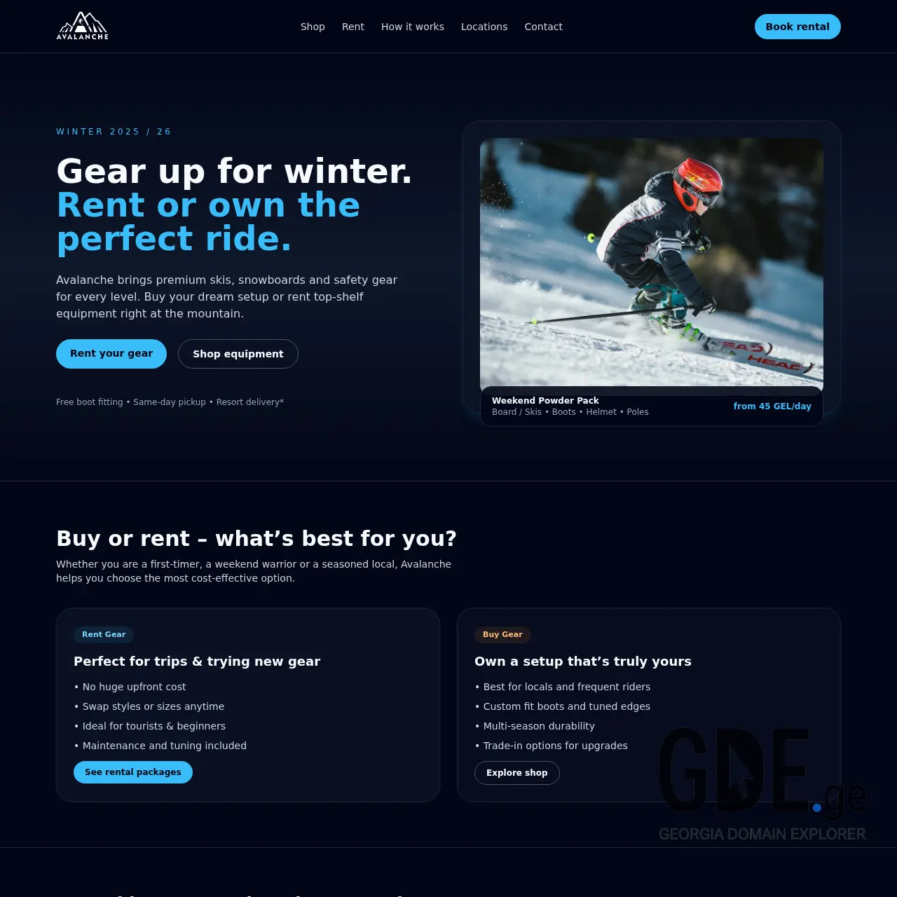 Screenshot of the site avalanchestore.ge at 2025-12-15
