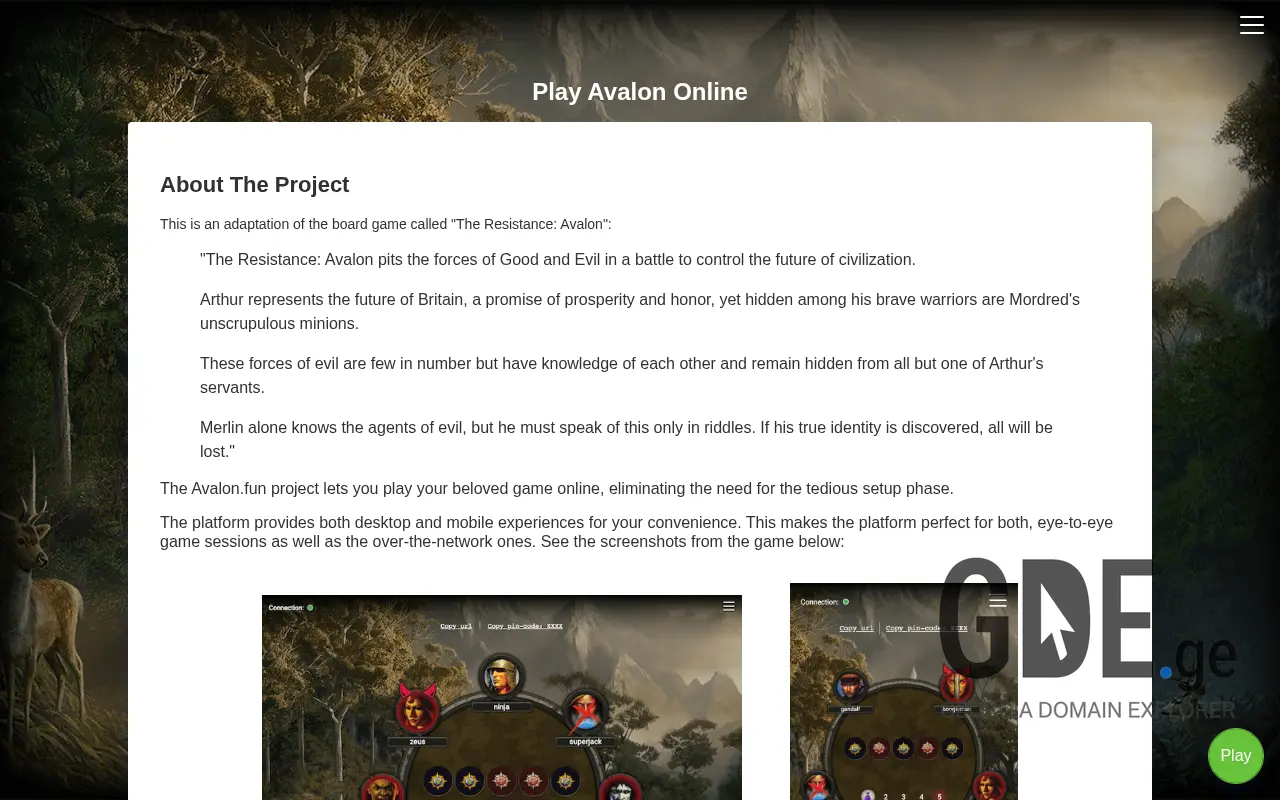 Screenshot of the site avalon.ge at 2025-11-28