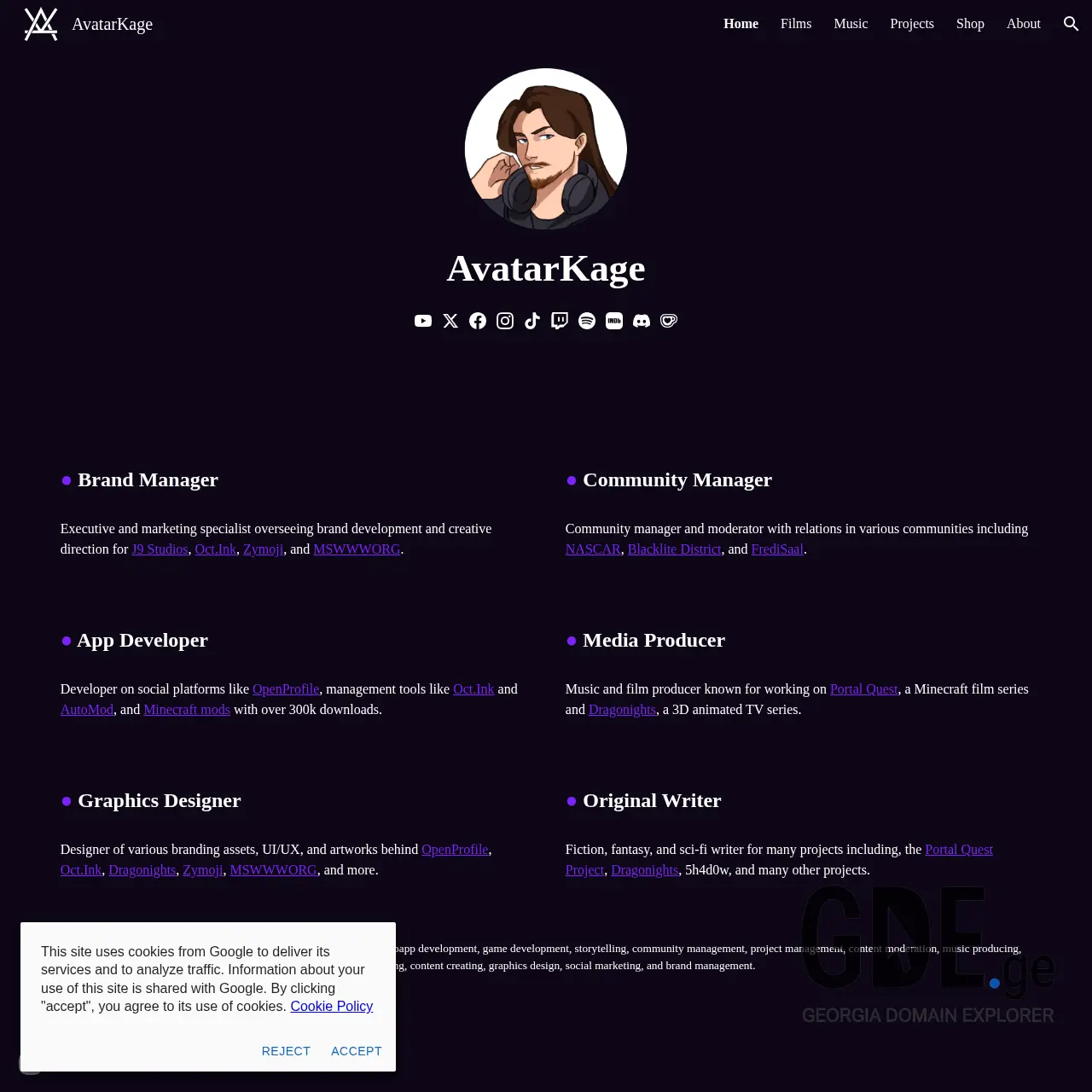 Screenshot of the site avatarka.ge at 2025-12-08