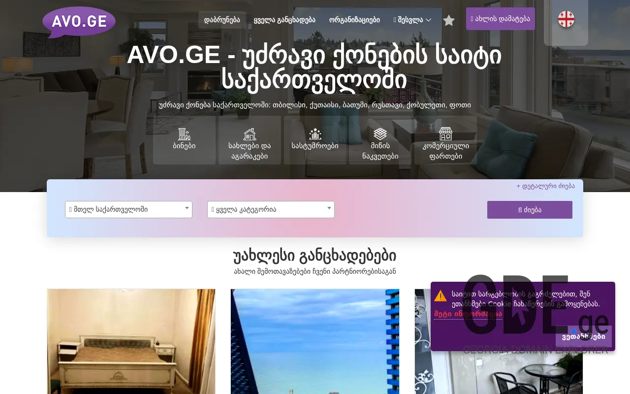 Screenshot of the site avi.ge at 2025-11-28