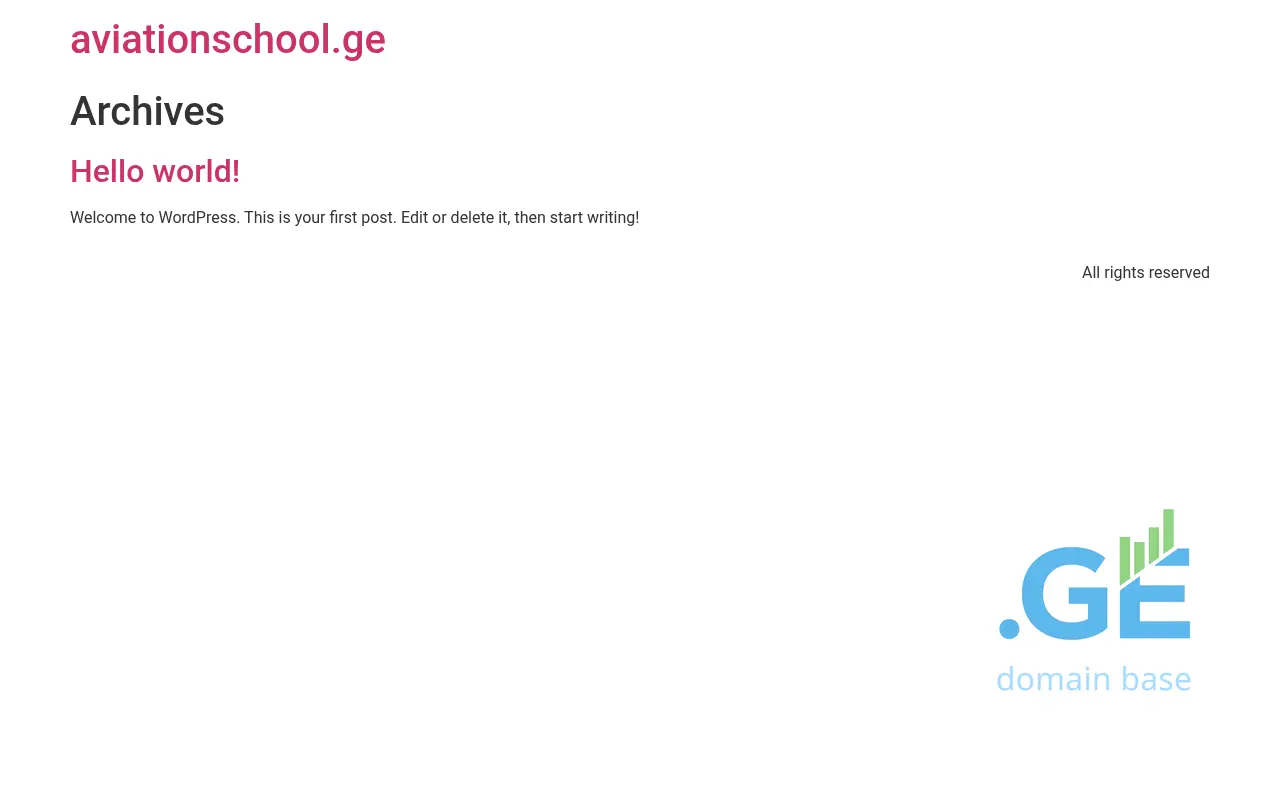 Screenshot of the site aviationschool.ge at 2025-10-03
