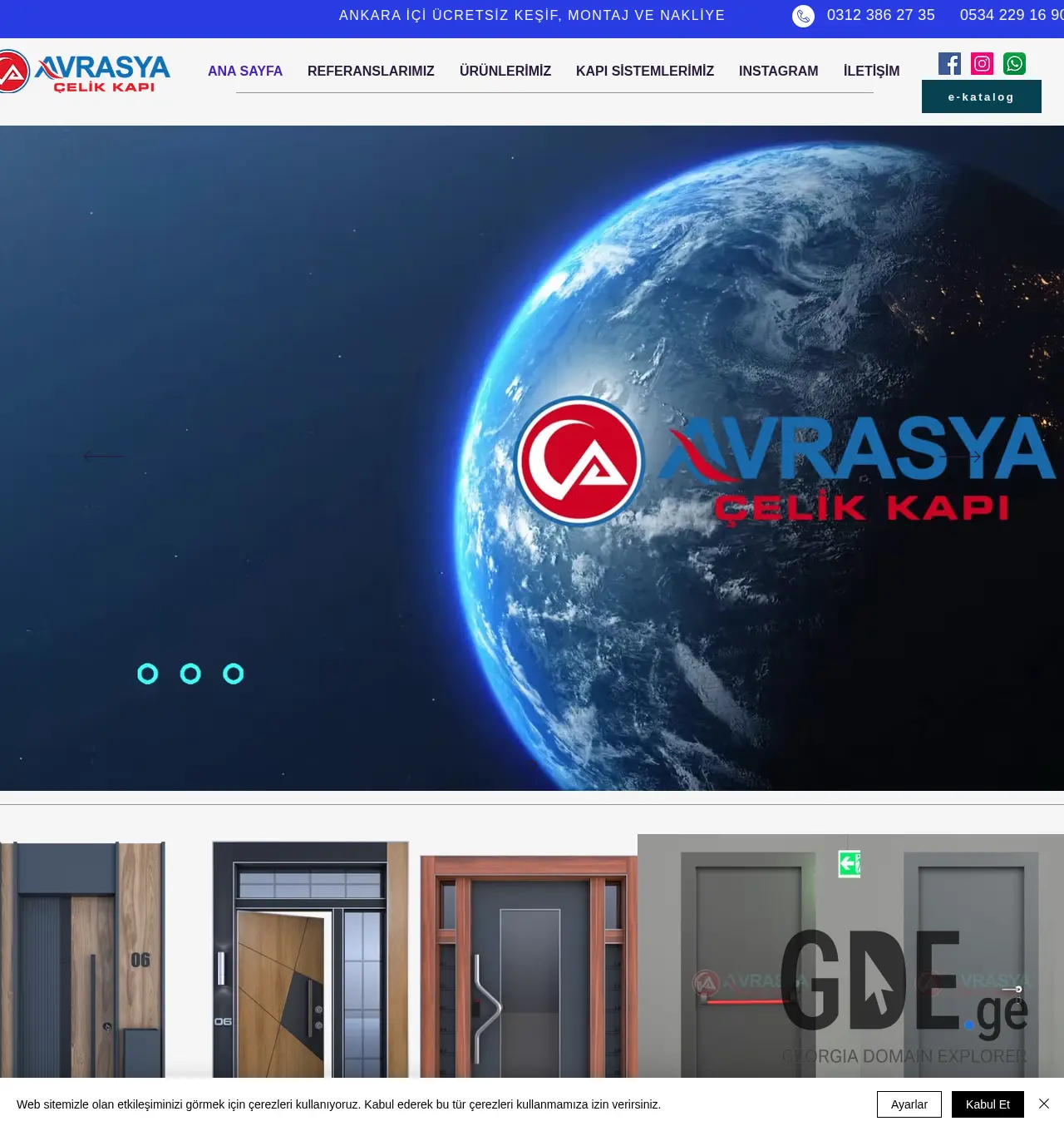 Screenshot of the site avrasyasteeldoor.ge at 2025-12-07