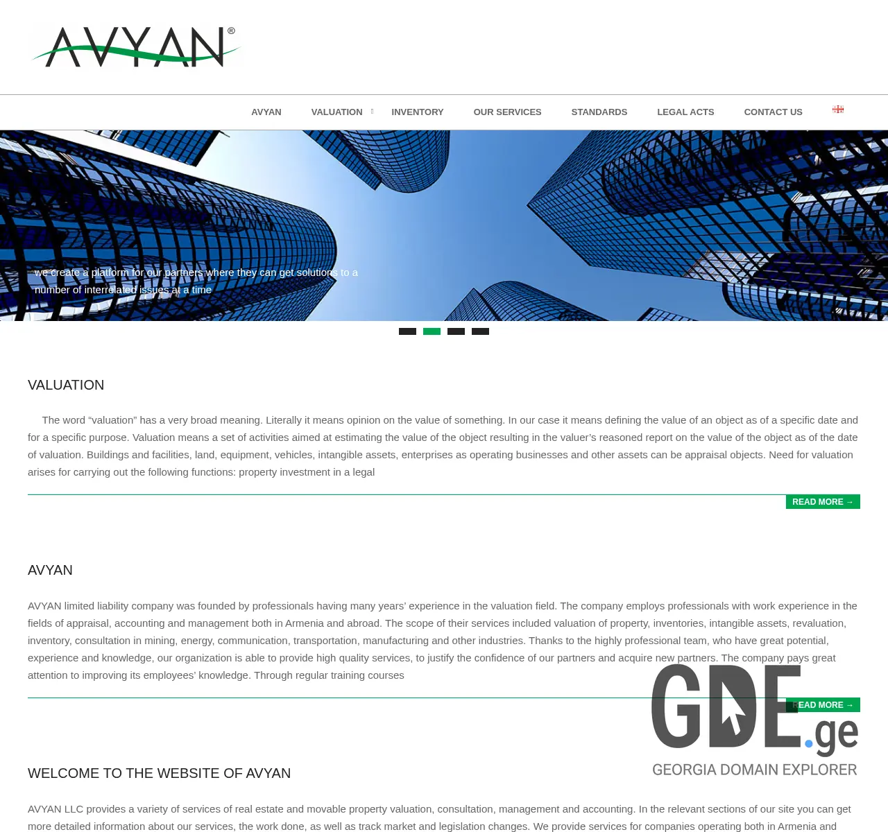 Screenshot of the site avyan.ge at 2025-11-26