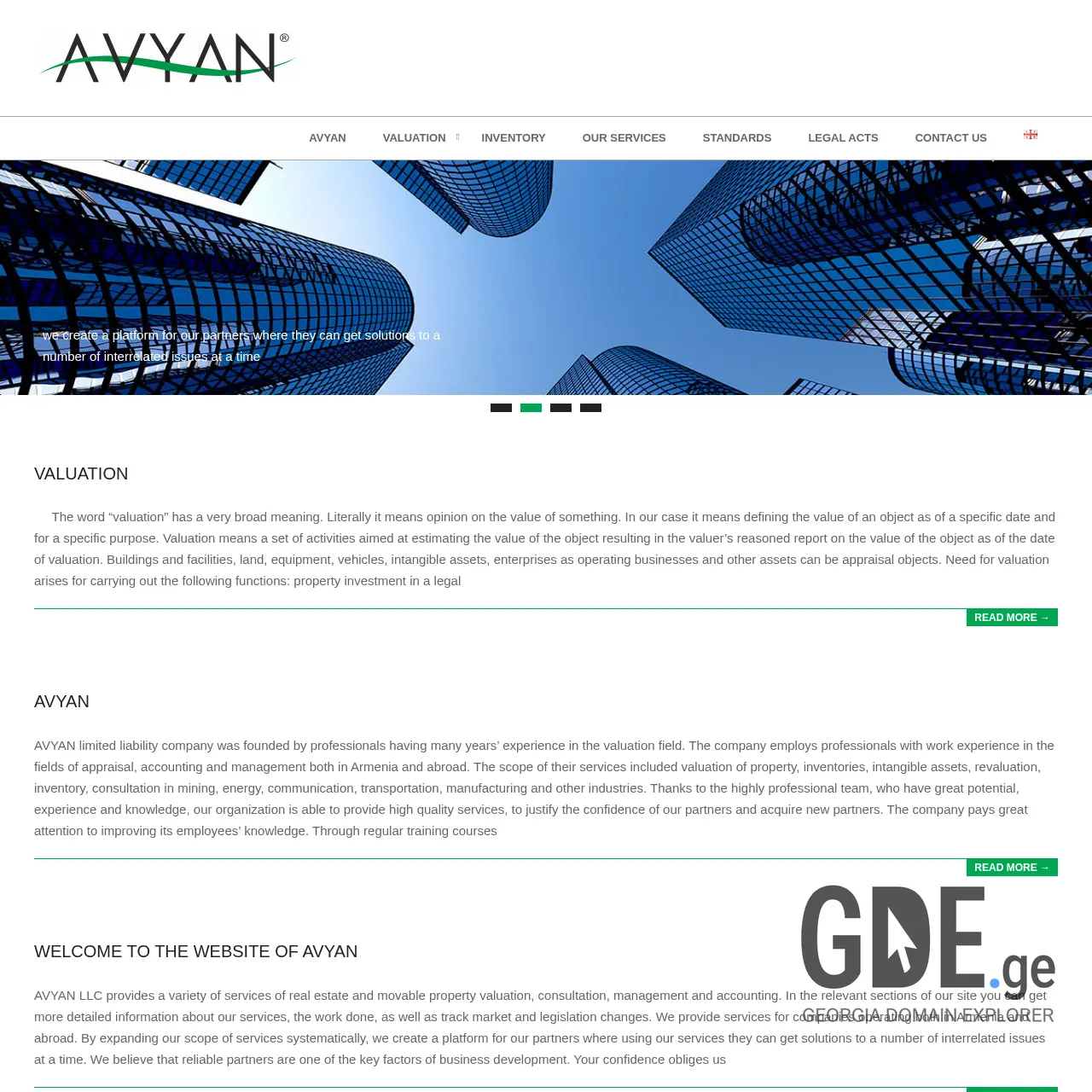 Screenshot of the site avyan.ge at 2025-12-18