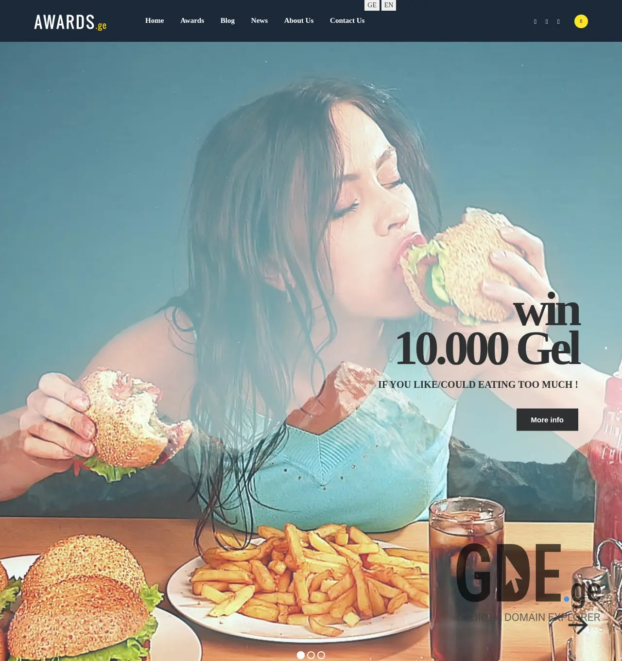 Screenshot of the site awards.ge at 2025-11-29