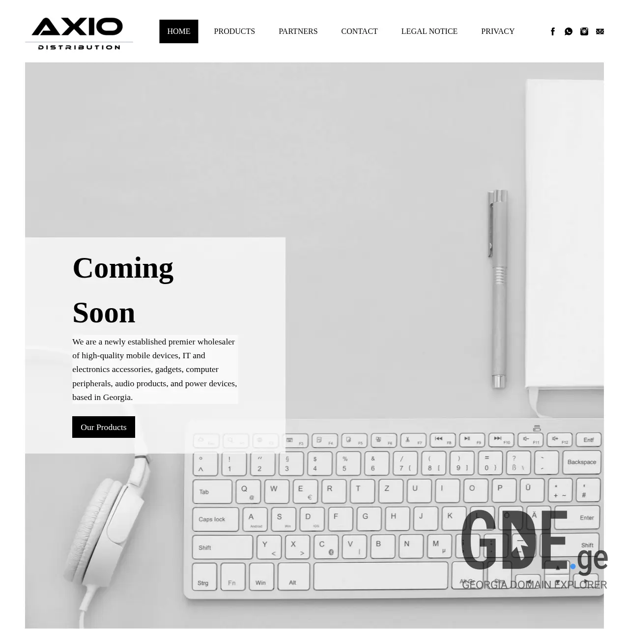 Screenshot of the site axio.ge at 2025-12-08