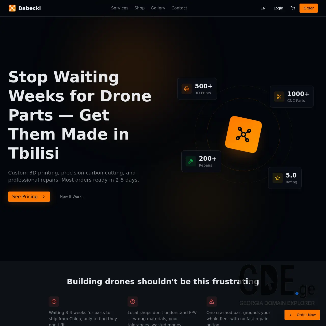 Screenshot of the site babecki.ge at 2026-01-30