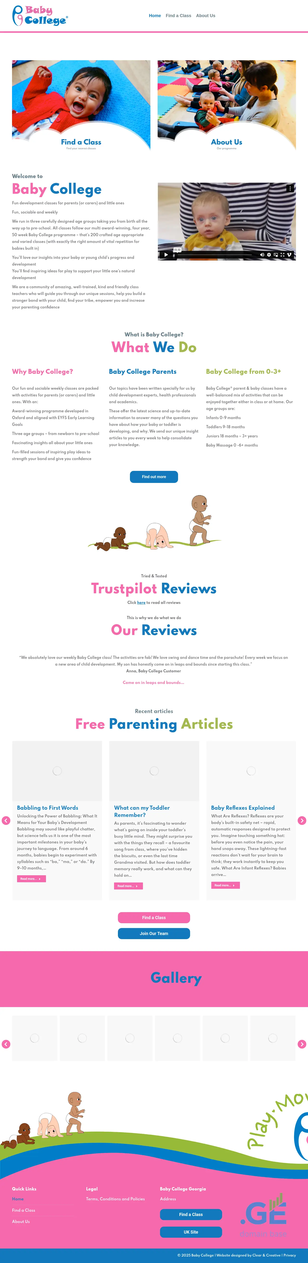 Screenshot of the site babycollege.ge at 2025-10-03