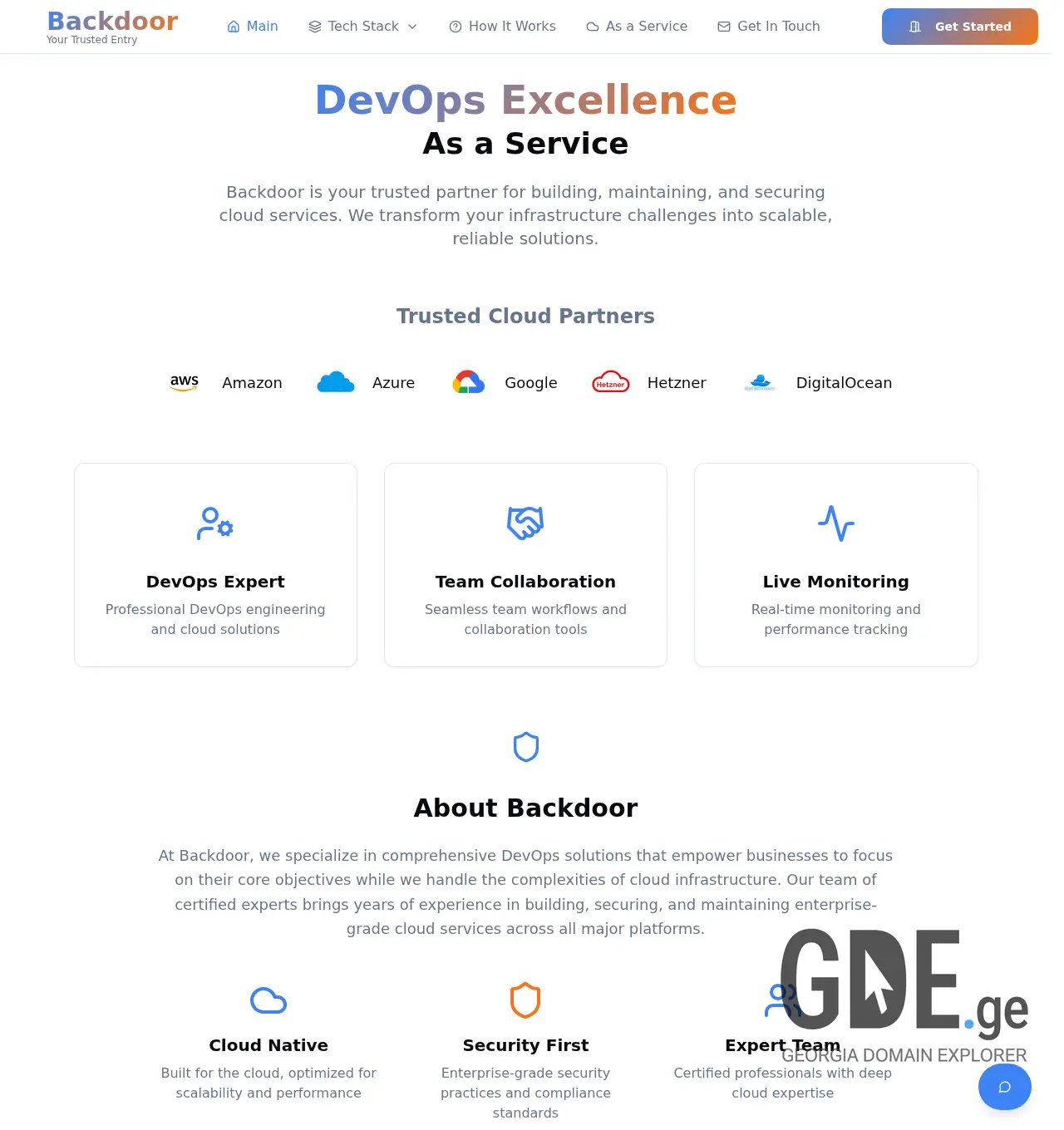 Screenshot of the site backdoor.ge at 2025-11-30