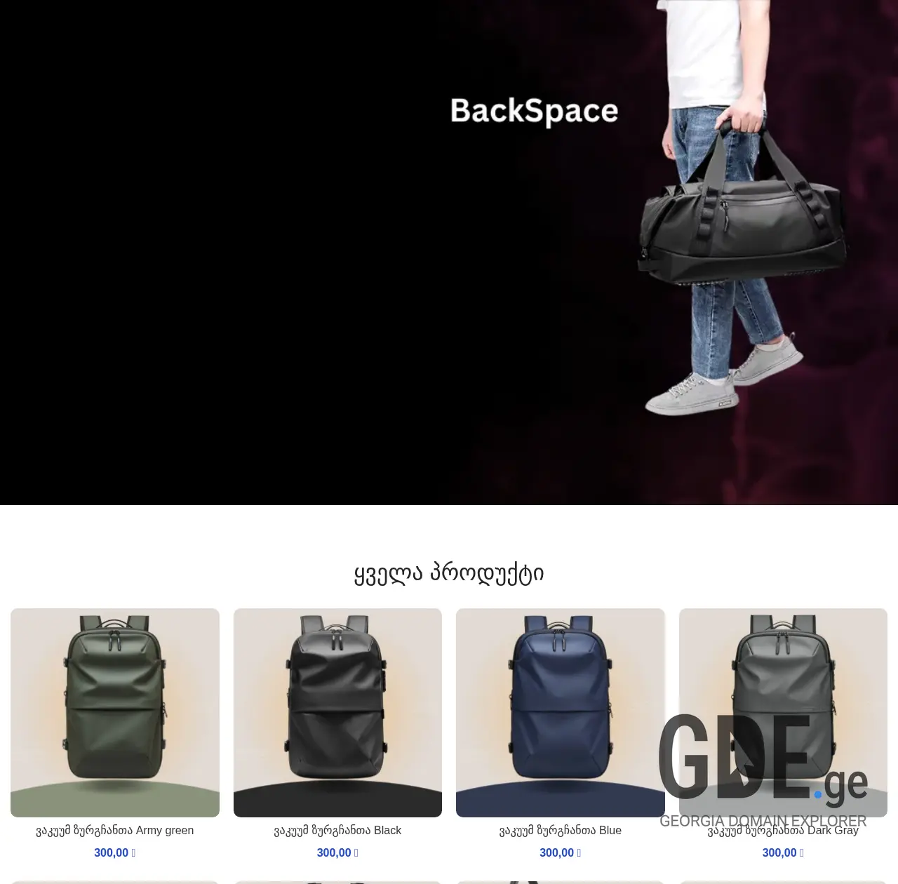 Screenshot of the site backspace.ge at 2025-12-08