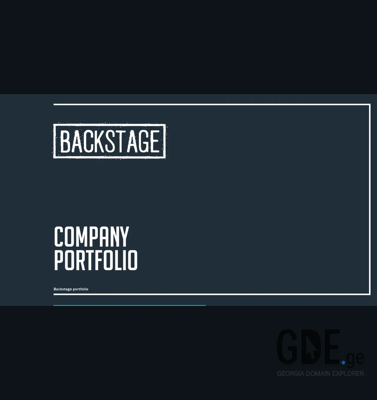 Screenshot of the site backstage.ge at 2025-11-29