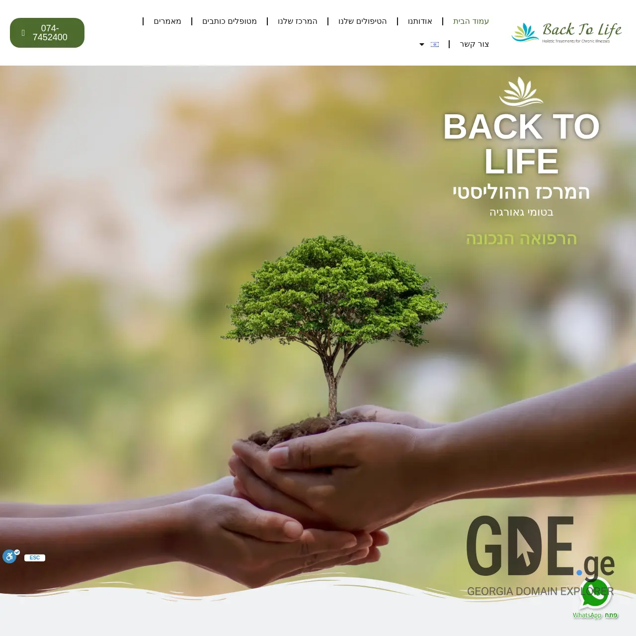 Screenshot of the site backtolife.ge at 2025-12-08