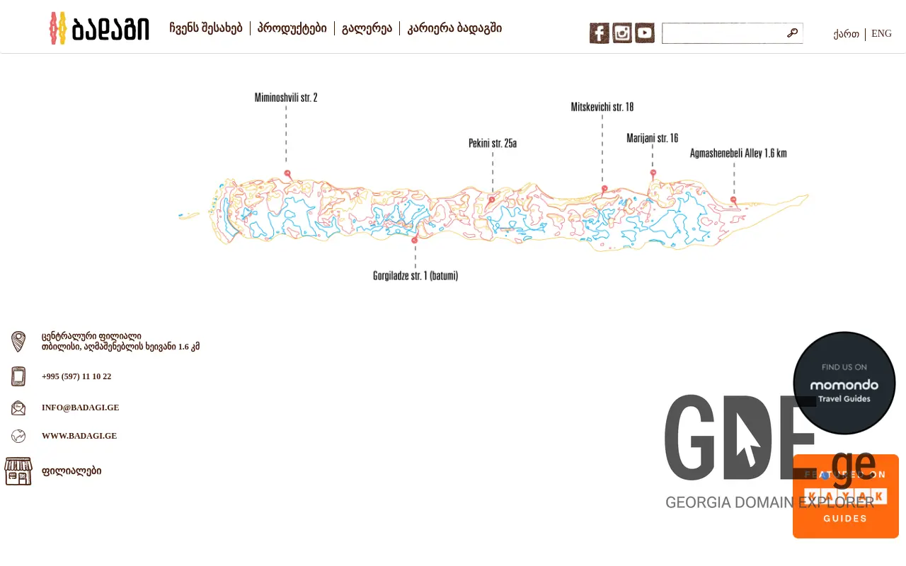 Screenshot of the site badagi.ge at 2025-11-28