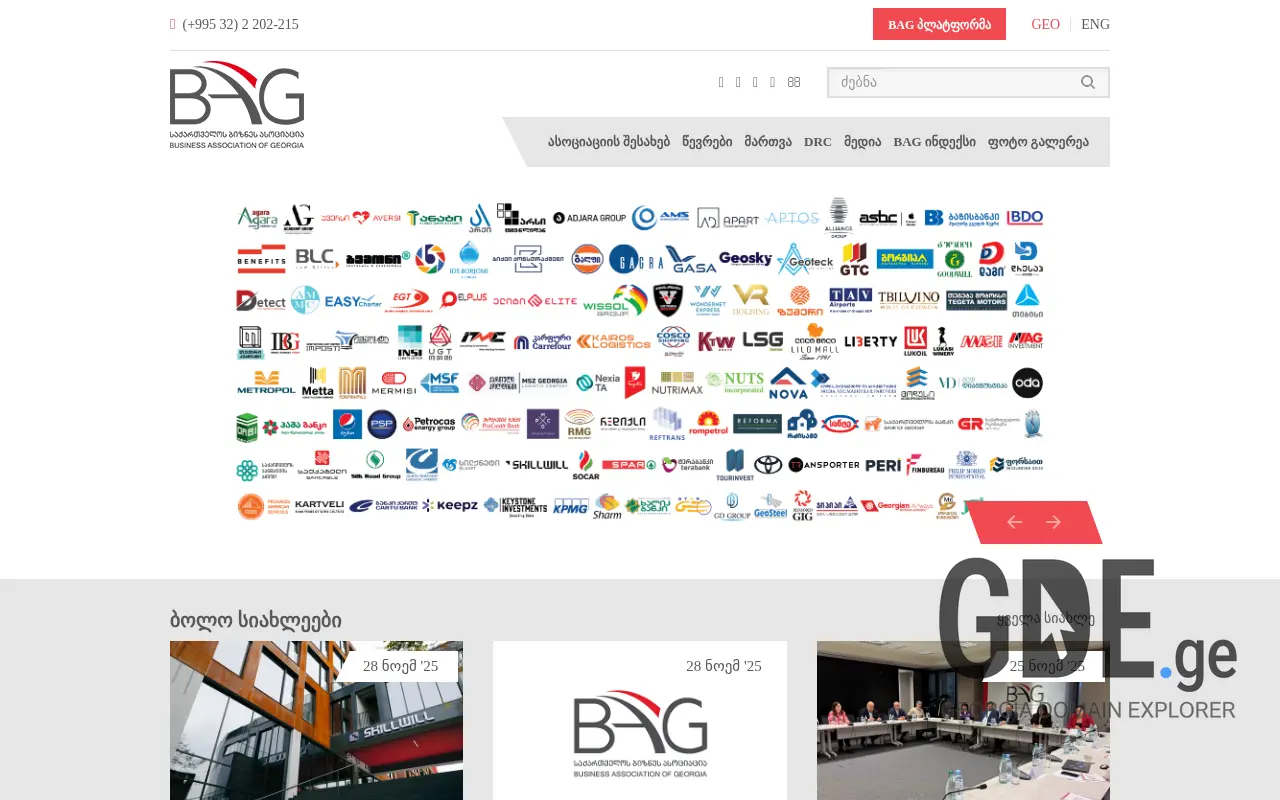 Screenshot of the site bag.ge at 2025-11-28