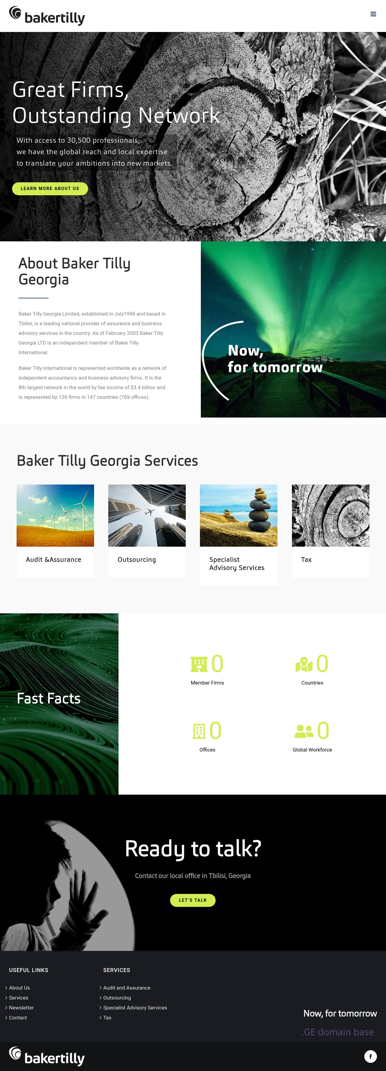 Screenshot of the site bakertilly.ge