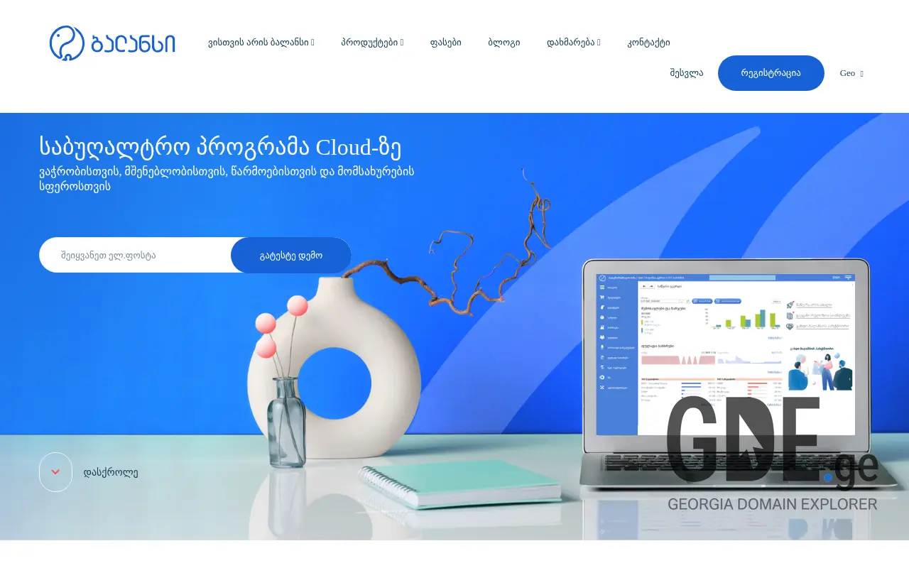 Screenshot of the site balance.ge at 2025-11-28