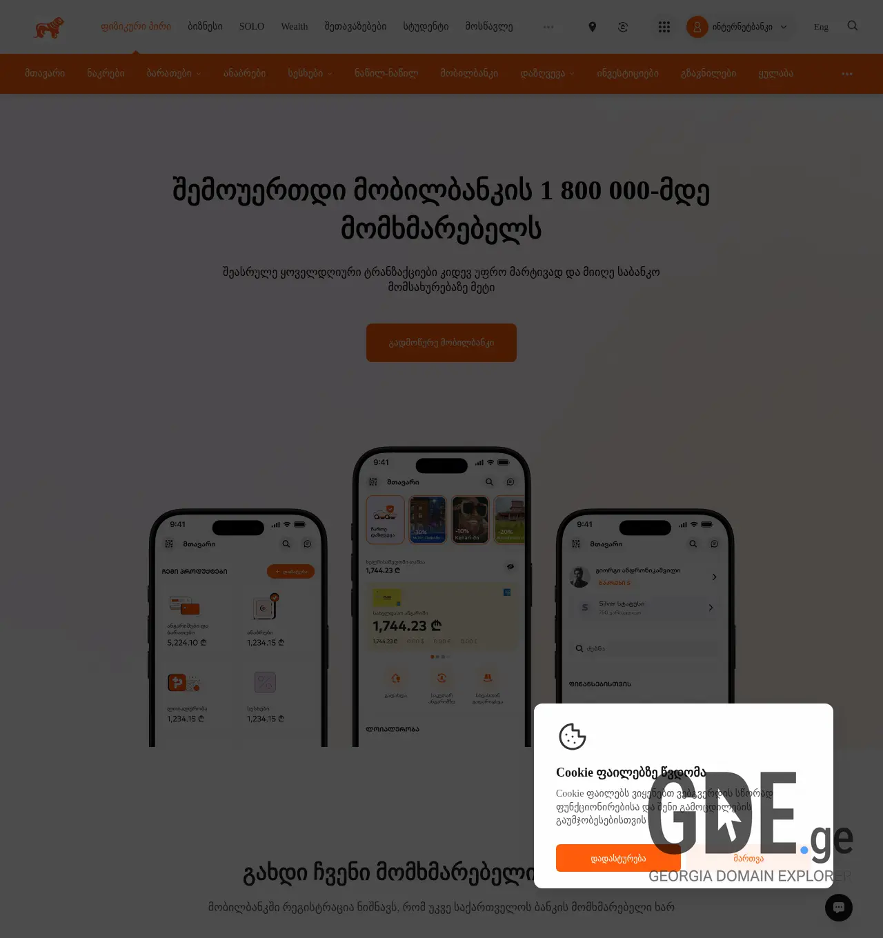 Screenshot of the site bank24.ge at 2025-11-30