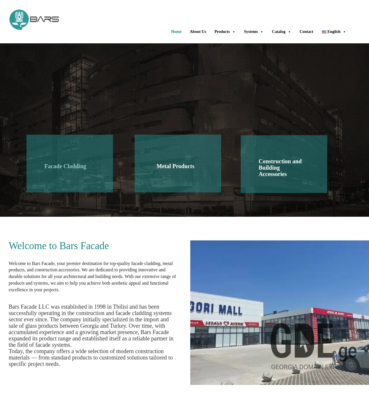 Screenshot of the site barsfacade.ge at 2025-12-07