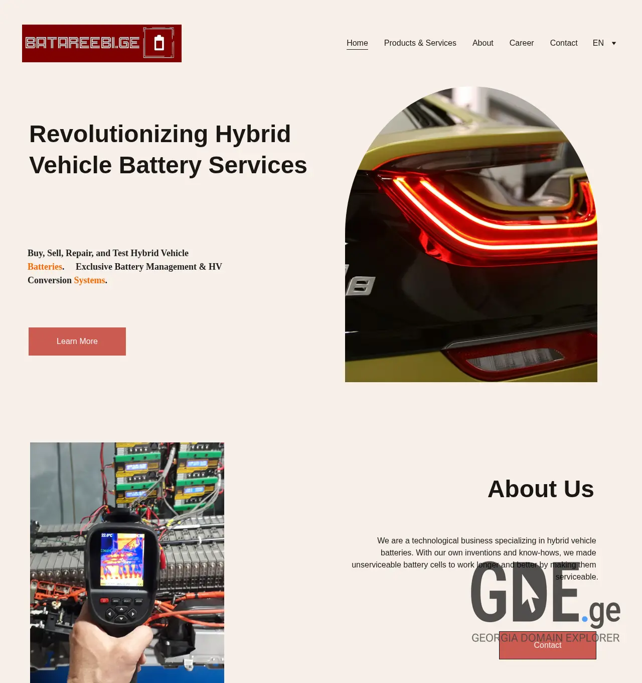 Screenshot of the site batareebi.ge at 2025-12-07