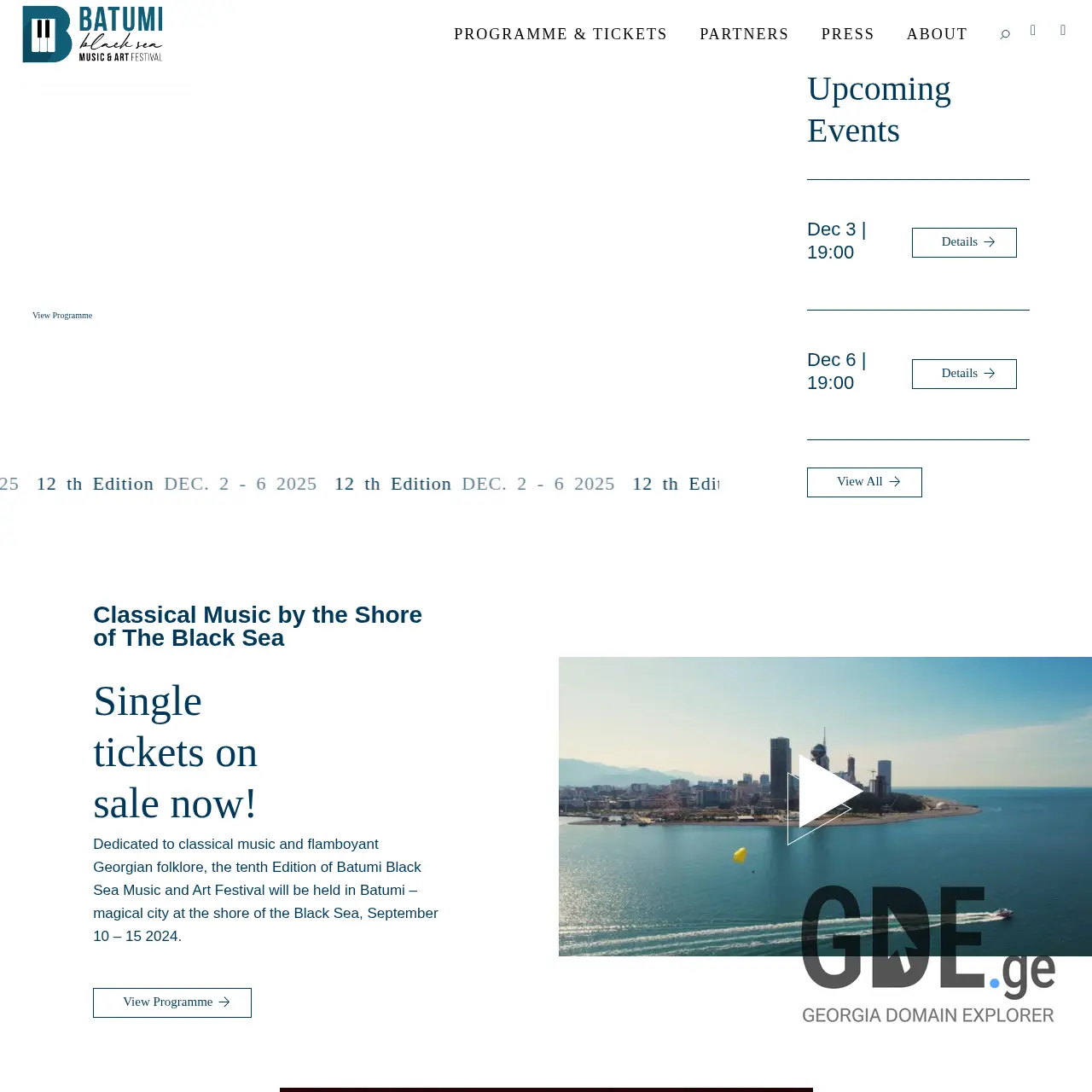 Screenshot of the site batumimusicfest.ge at 2025-12-08