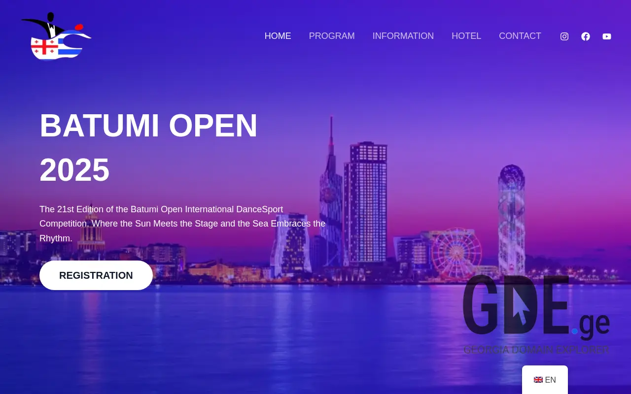 Screenshot of the site batumiopen.ge at 2025-11-28